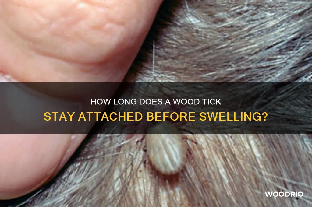 how long is a wood tick attached before it swellz