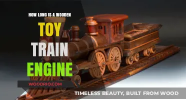 Measuring the Length of a Classic Wooden Toy Train Engine