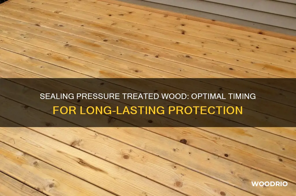 how long should i wait to seal pressure treated wood