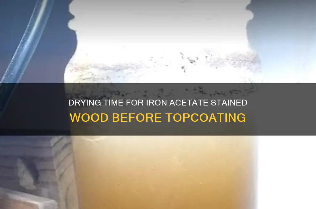 how long to dry before topcoating iron acetate sained wood
