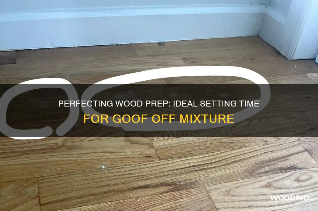 how long to let goof off mixture set on wood