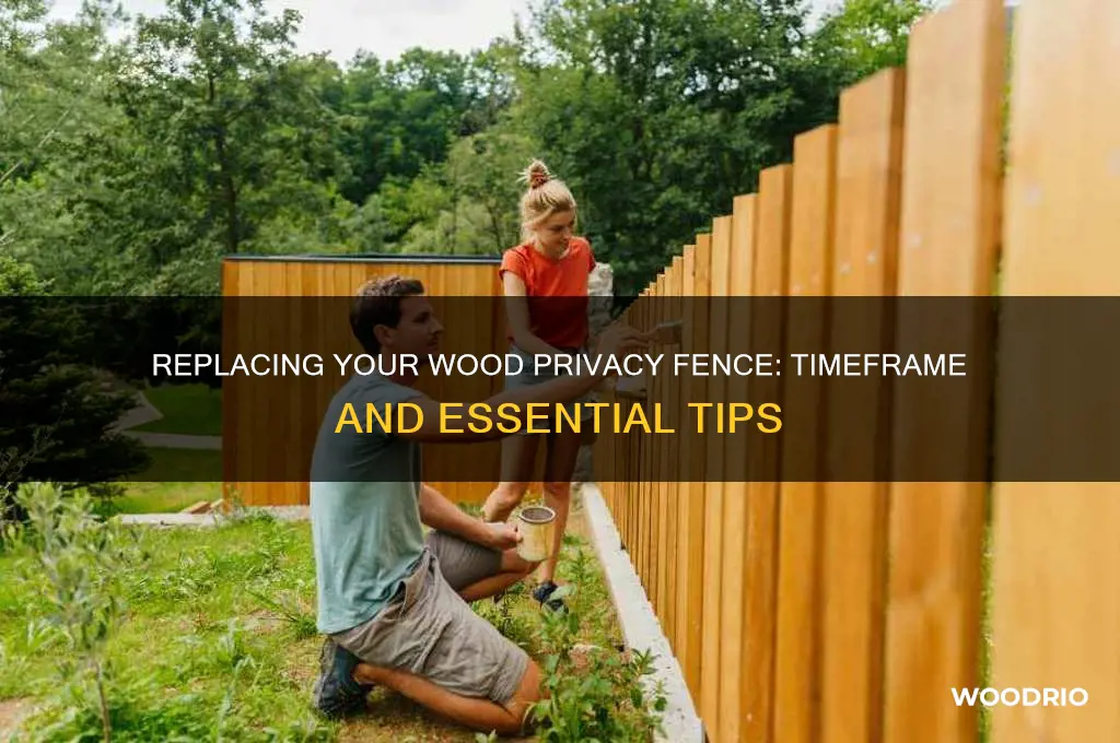 how long to replace wood privacy fence