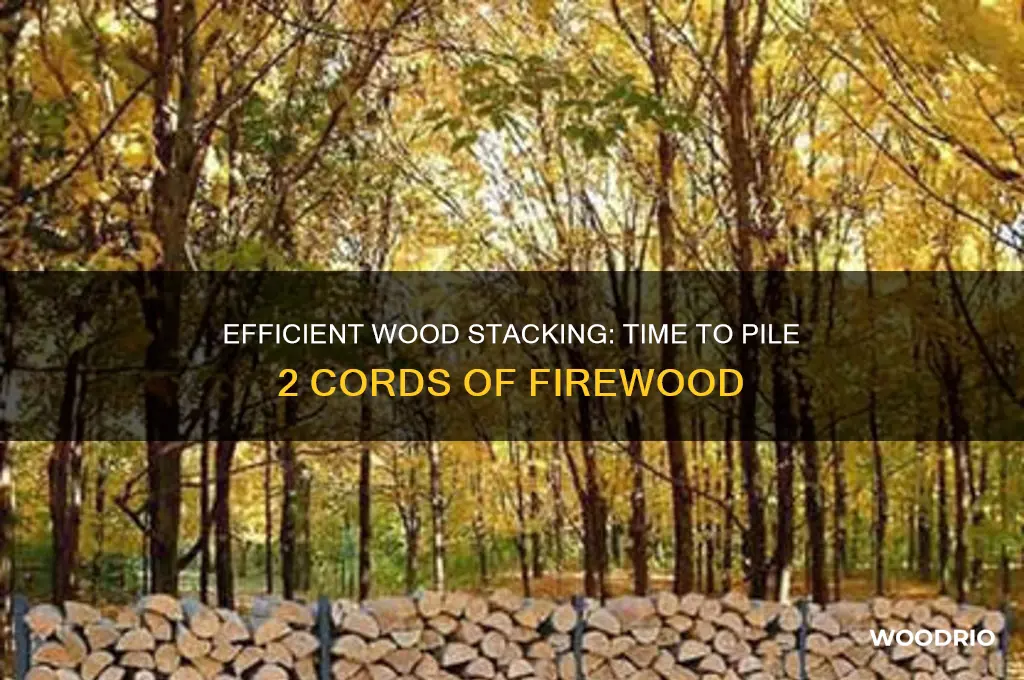 how long to stack 2 cords of wood