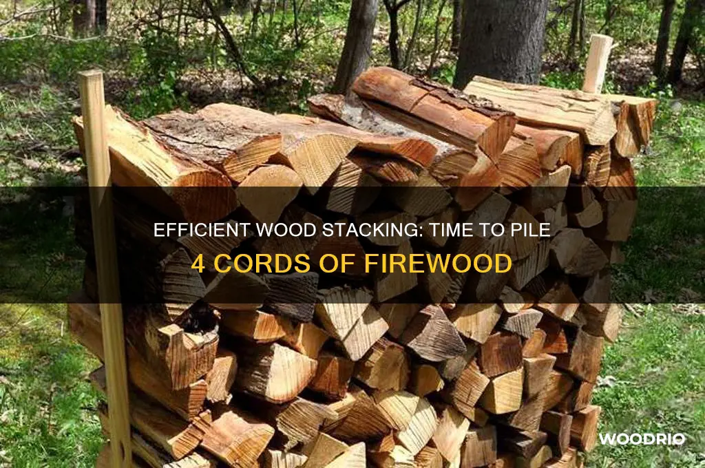 how long to stack 4 cord of wood