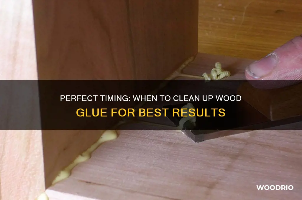 how long tp wait befpre cleaning up wood glue