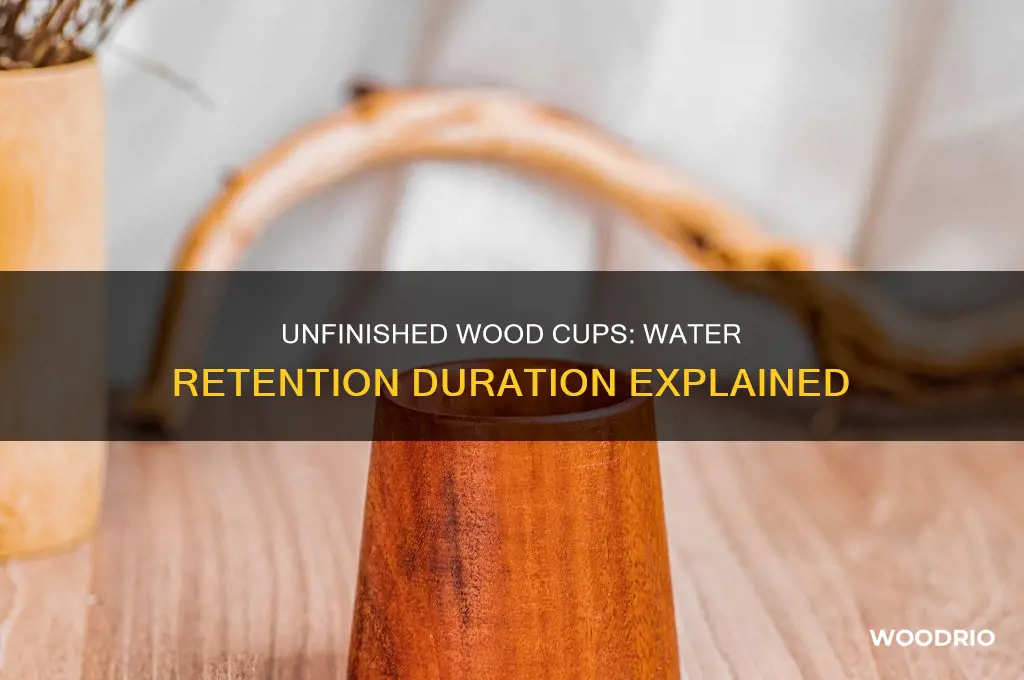 how long unfinished wood cup hold water