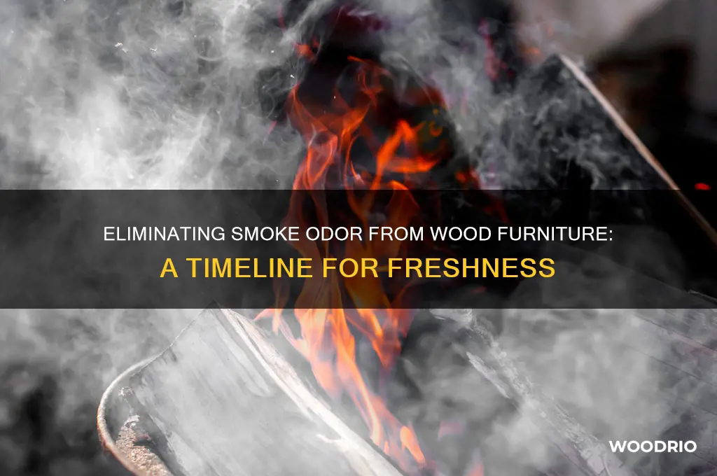 how long until smoke smell goes away from wood furniture