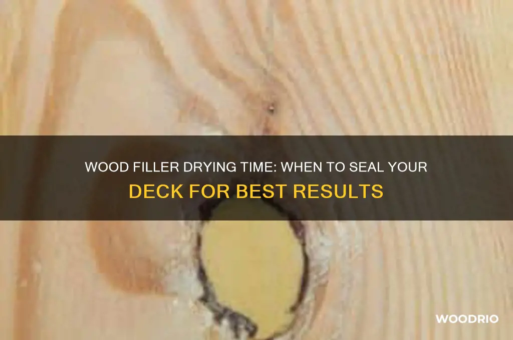 how long wait wood filler dry before sealing deck