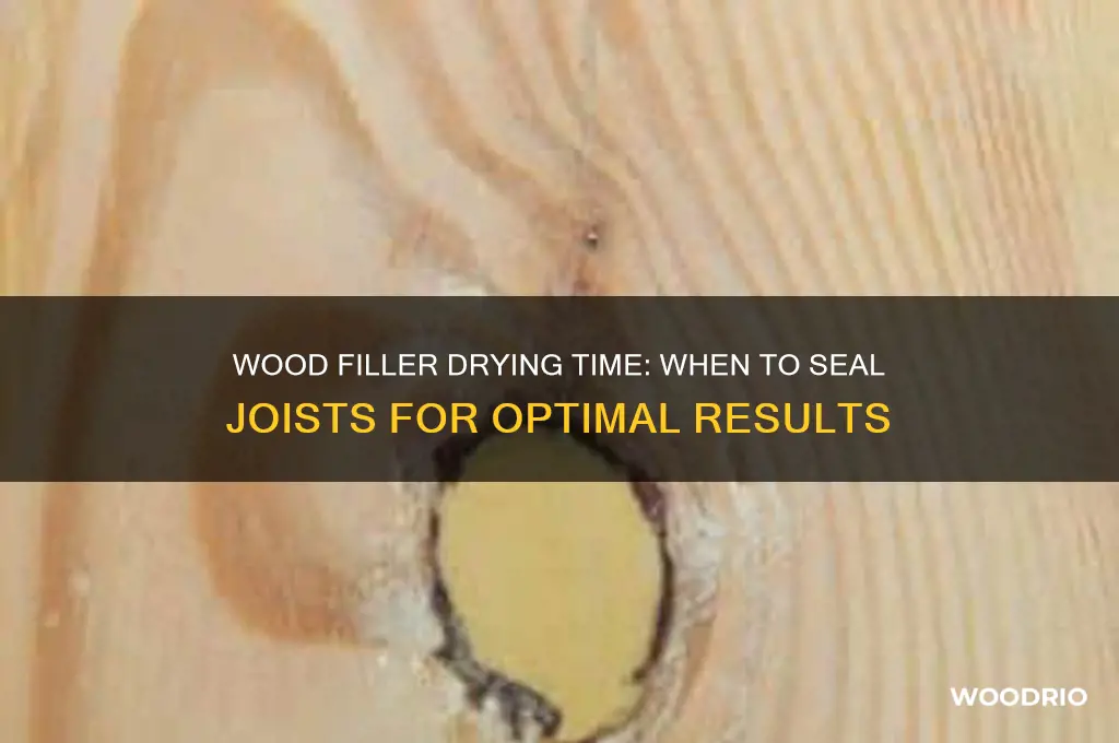 how long wait wood filler dry before sealing joists