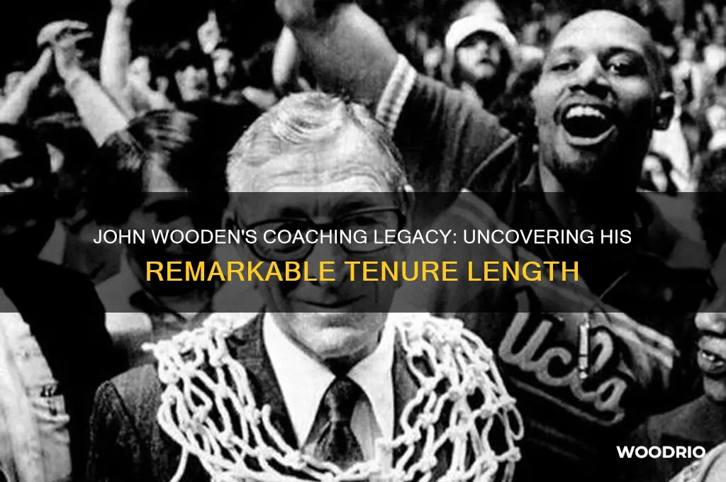 how long was john wooden a coach