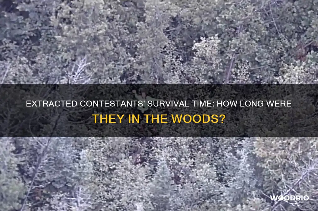 how long were the extracted contestants in the woods