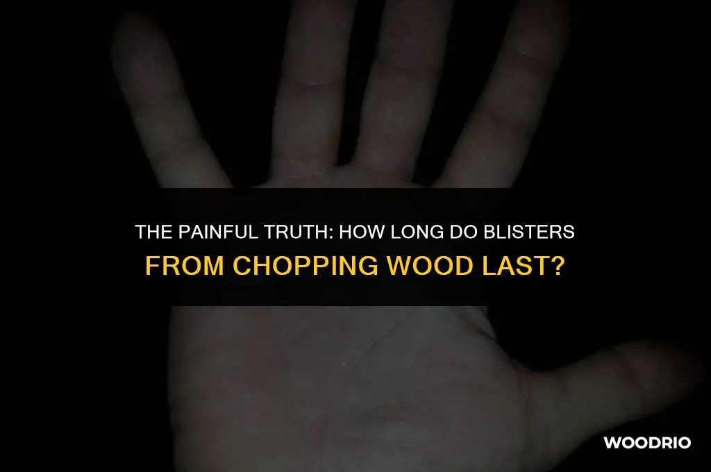 how long will chopping wood give blisters