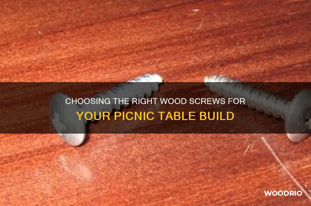 how long wood screws for picnic table