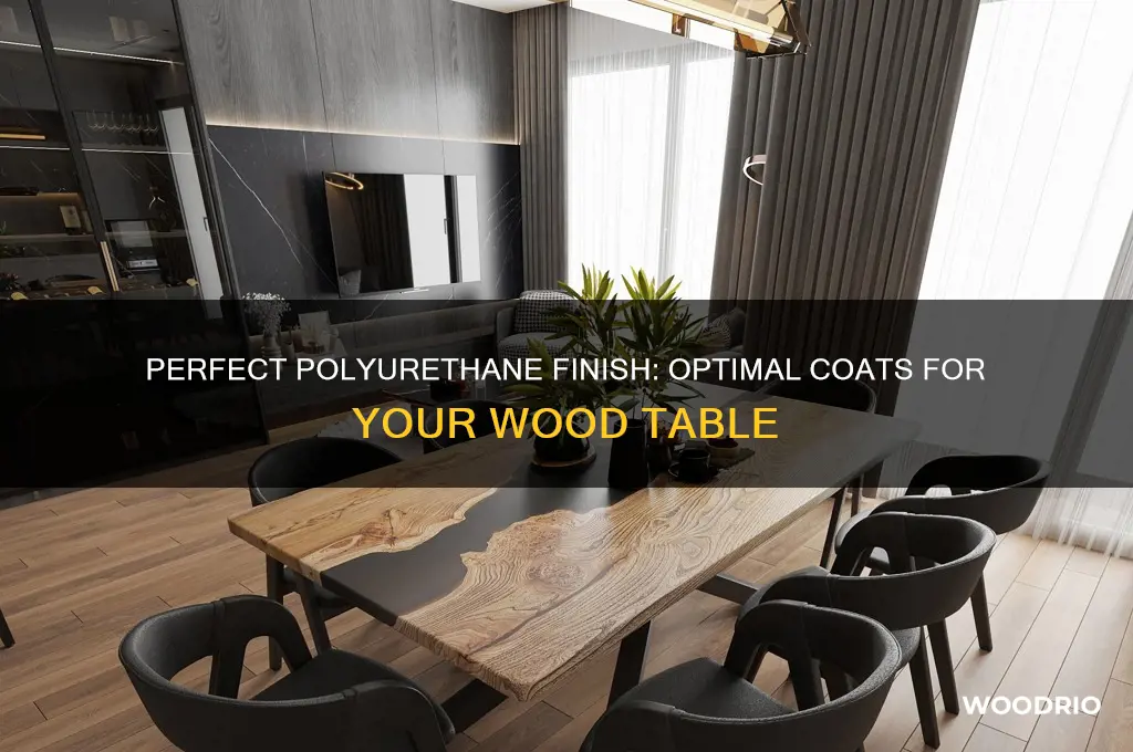 how many coats of poly on wood table