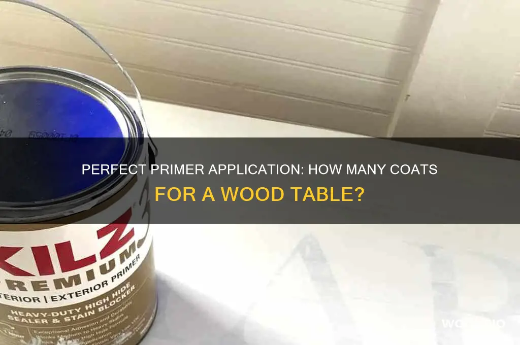 how many coats of primer on wood table