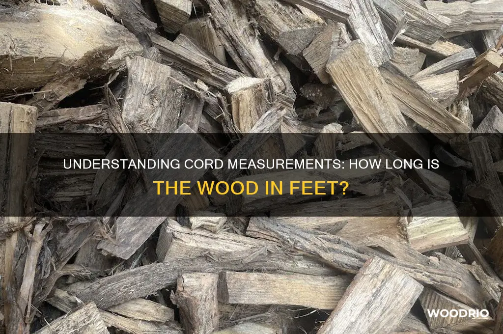 how many feet long is the wood in a cord