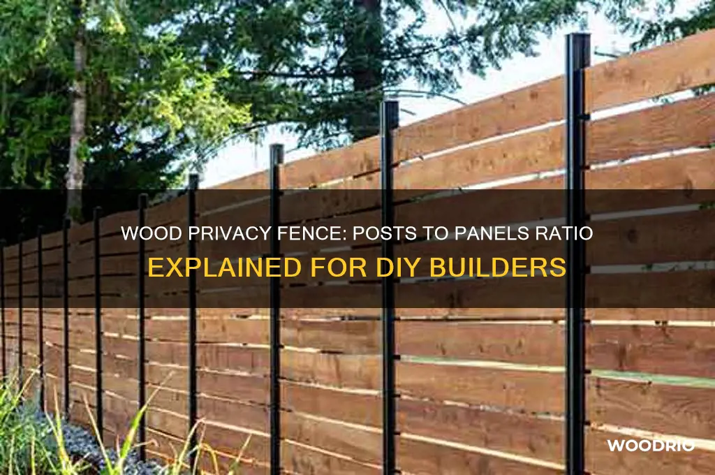 how many posts to panels for wood privacy fence