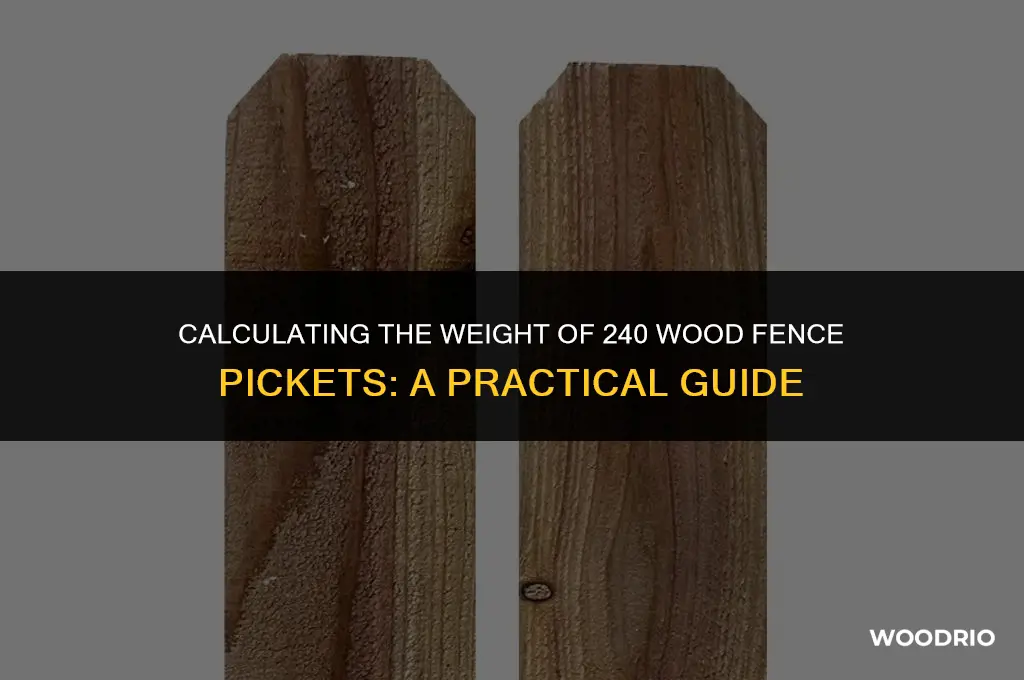 how much 240 wood fence pickets weigh