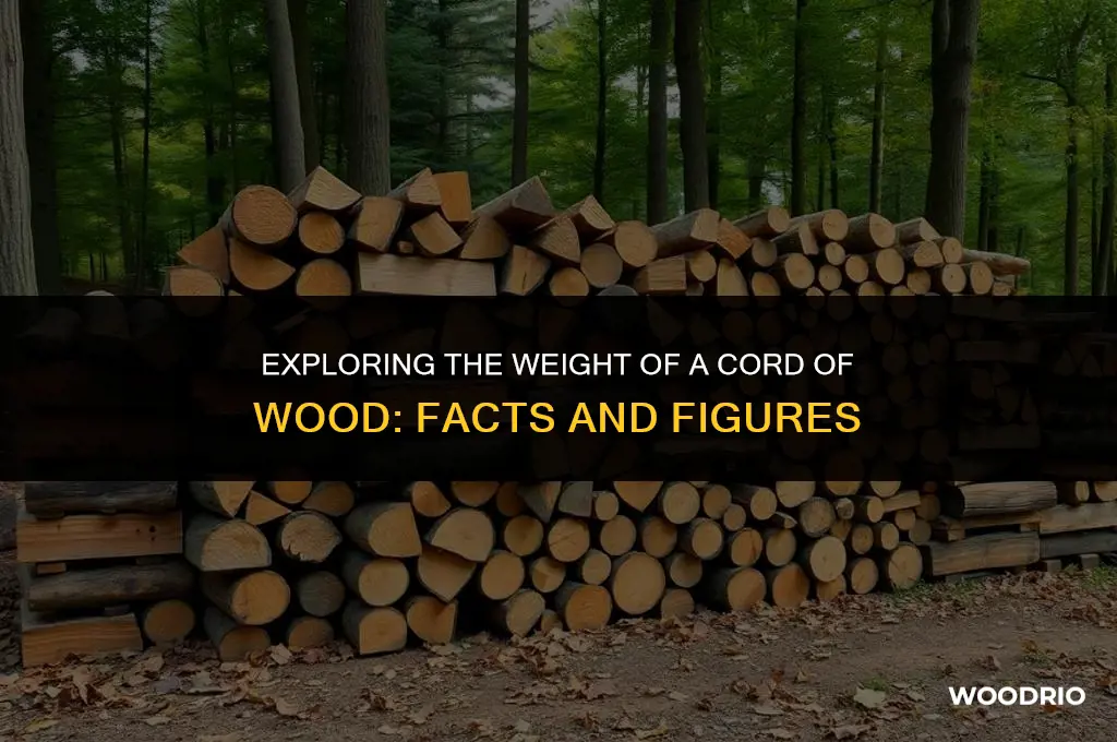 how much a cord of wood weighs