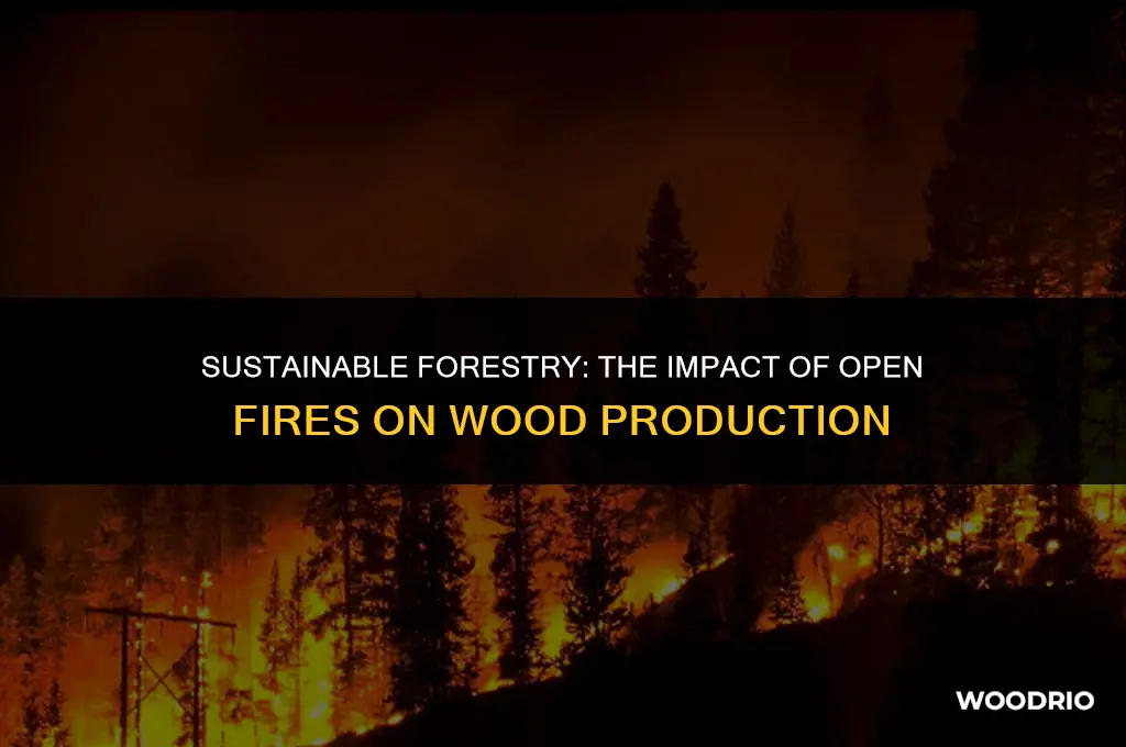 how much are wood products produced in an open fire