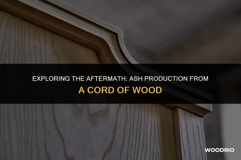 how much ash does a cord of wood create