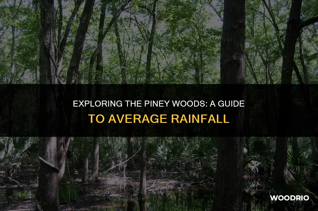 how much avradge rain fall does the piney woods have