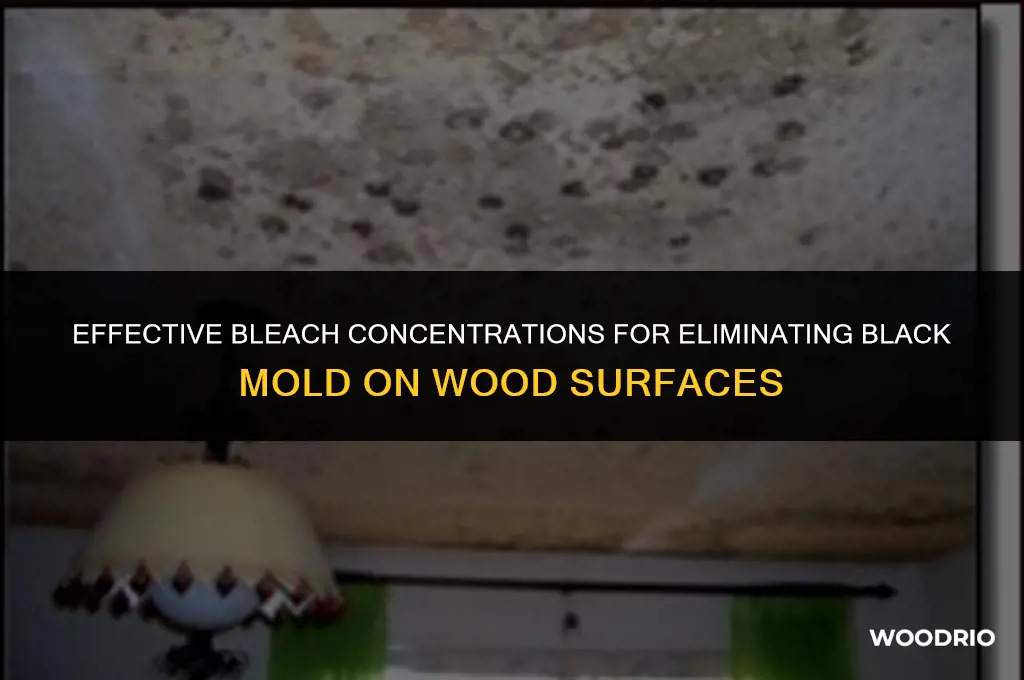how much bleach to kill black mold on wood
