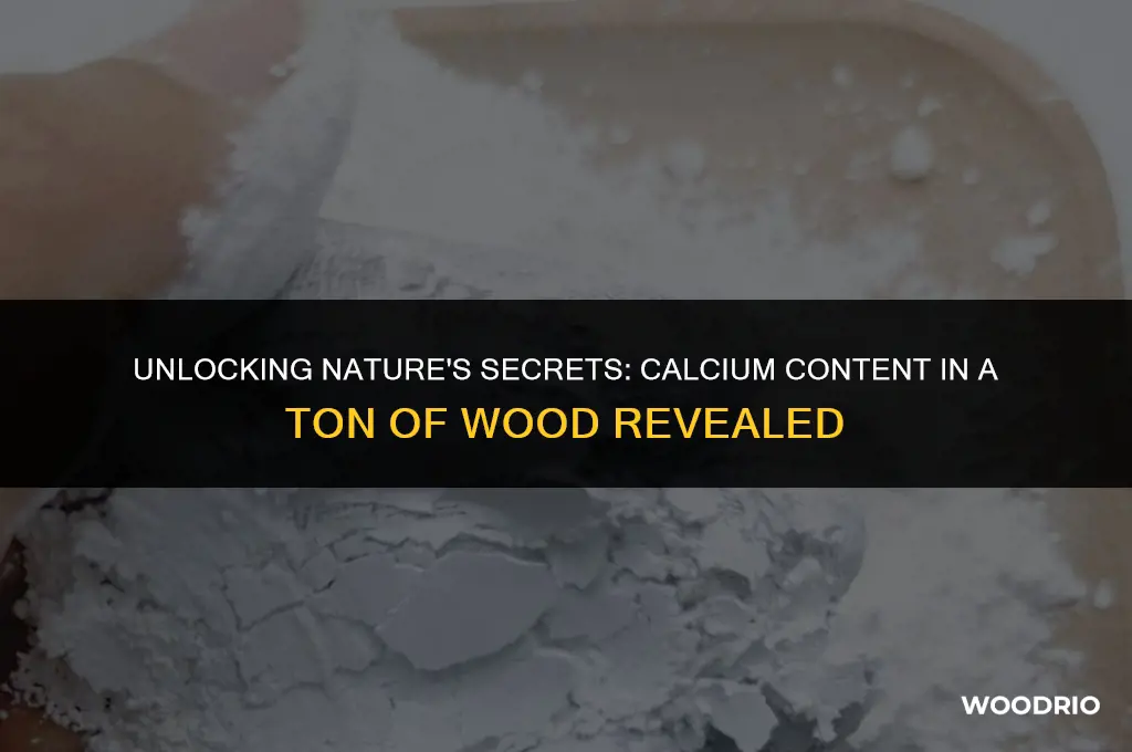 how much calcium in a ton of wood