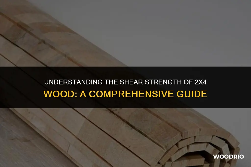 how much can a 2x4 wood in shear