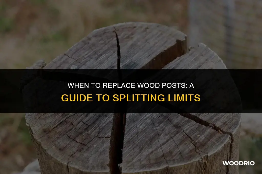 how much can wood posts split before replacing