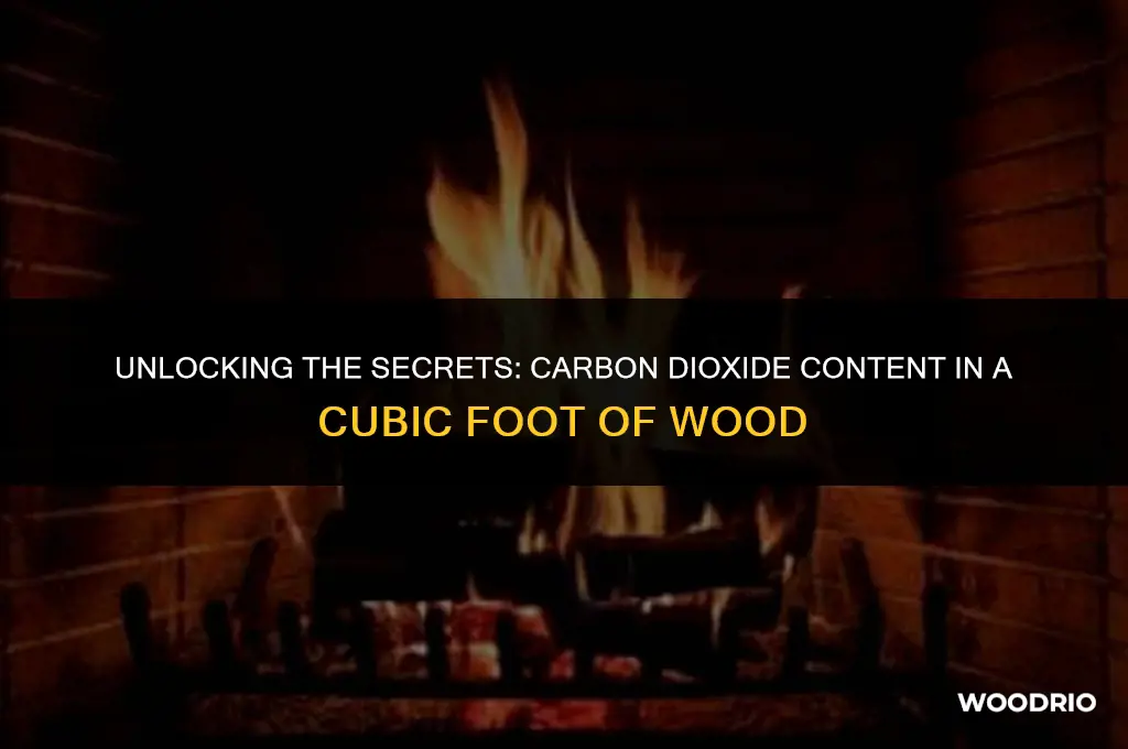 how much carbon dioxide in cubic foot of wood