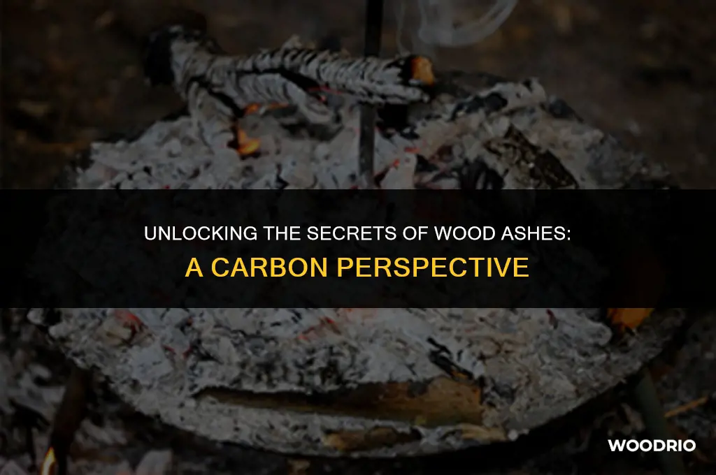 how much carbon is left in wood ashes