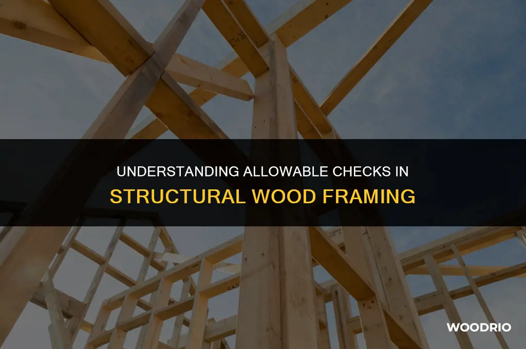 how much checking is allowed in structural wood framing