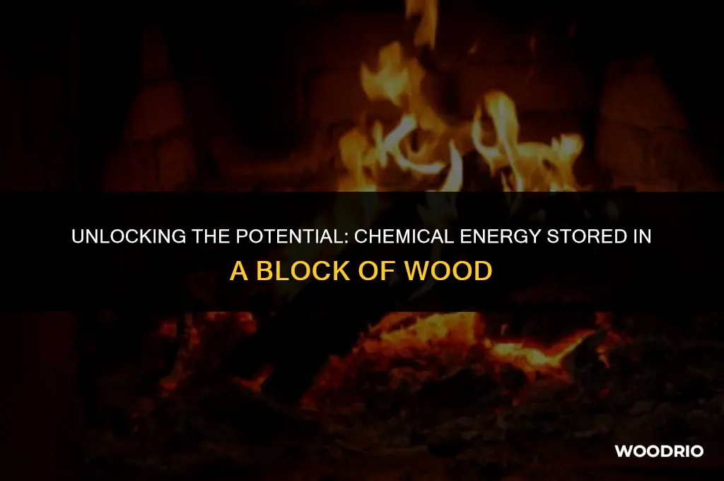 how much chemical energy is in a block of wood