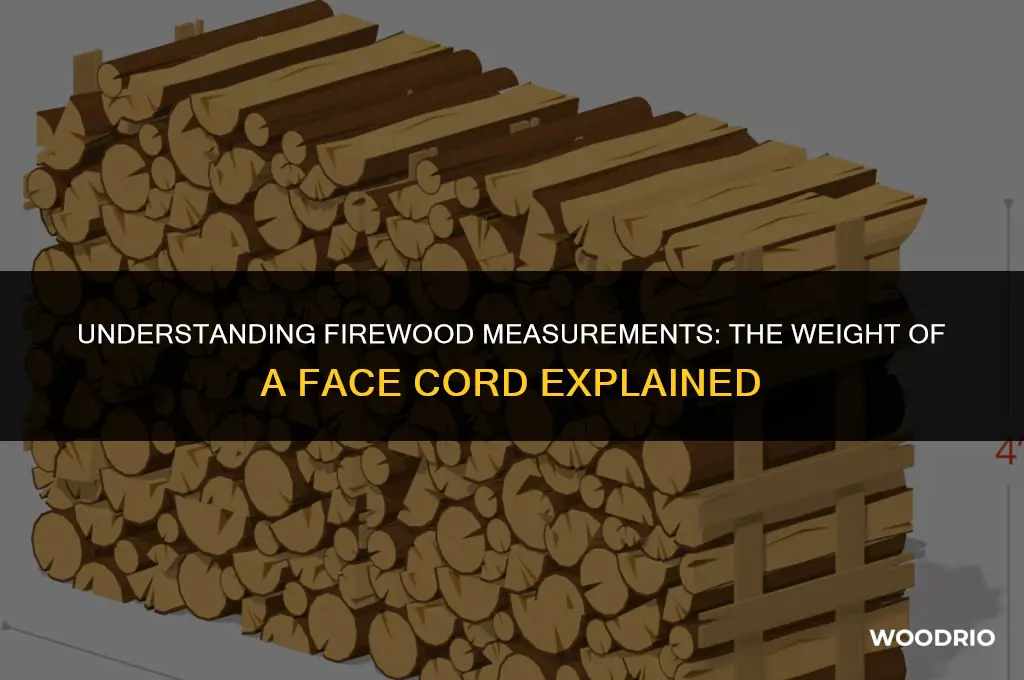 how much does a face cord of wood weight