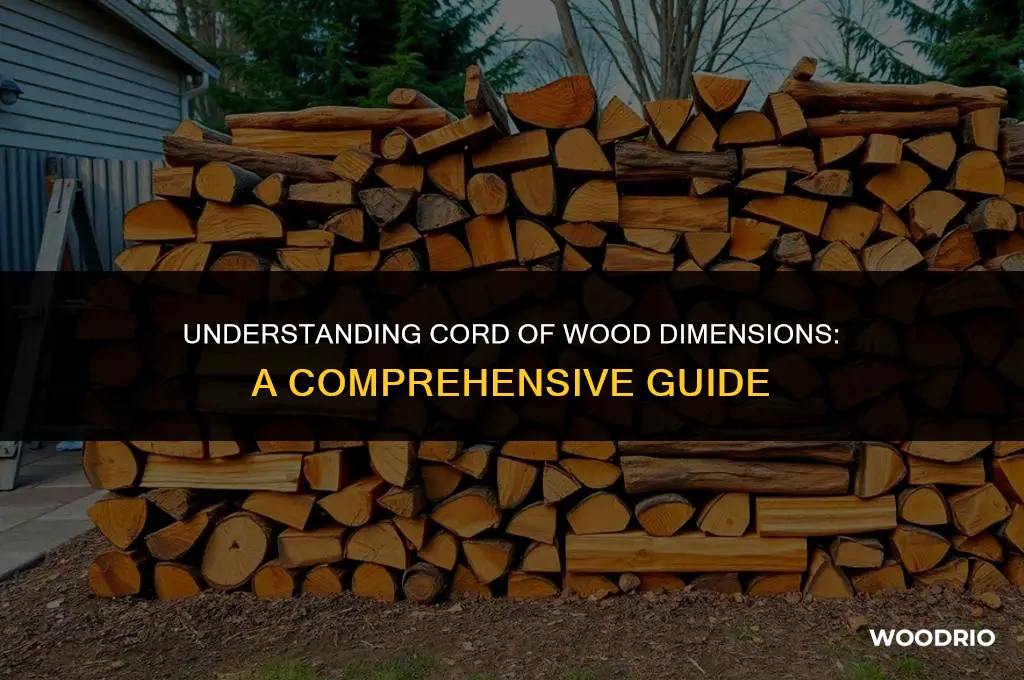 how much is a cord of wood dimensions
