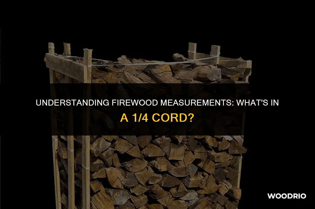 how much wood is 1 4 cord