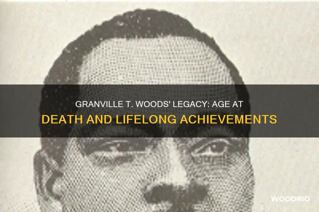how old was granville t woods when he died