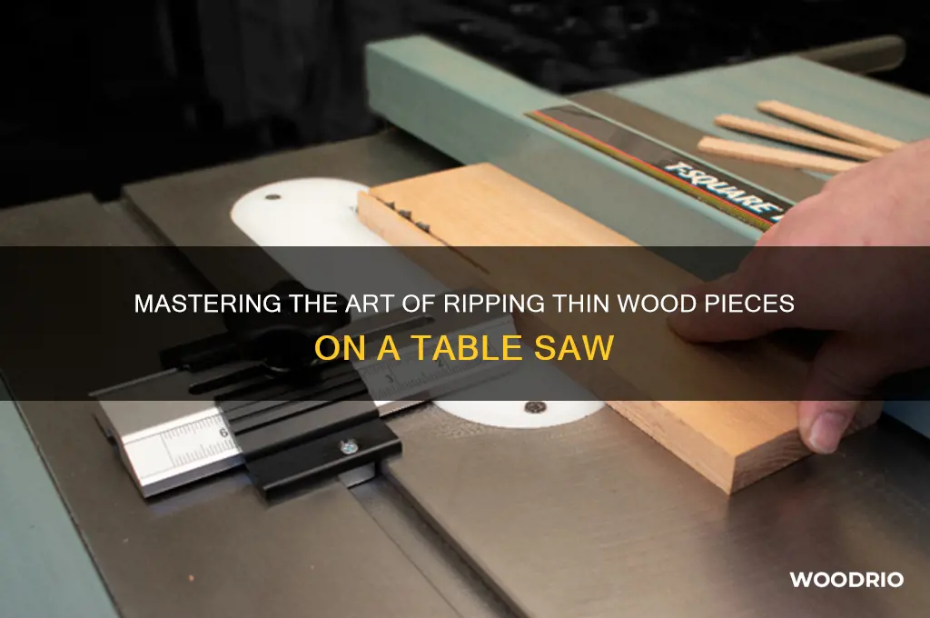 how rip thin pieces wood table saw