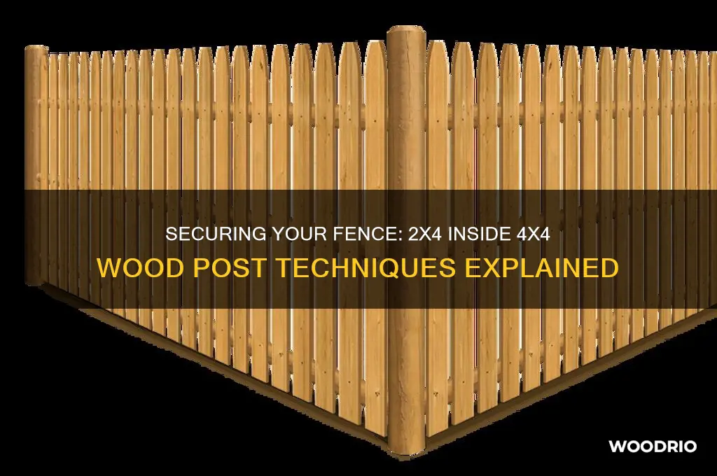 how secure 2x4 inside 4x4 wood post fence