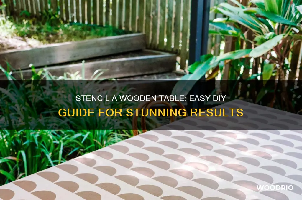 how stencil a wooden table