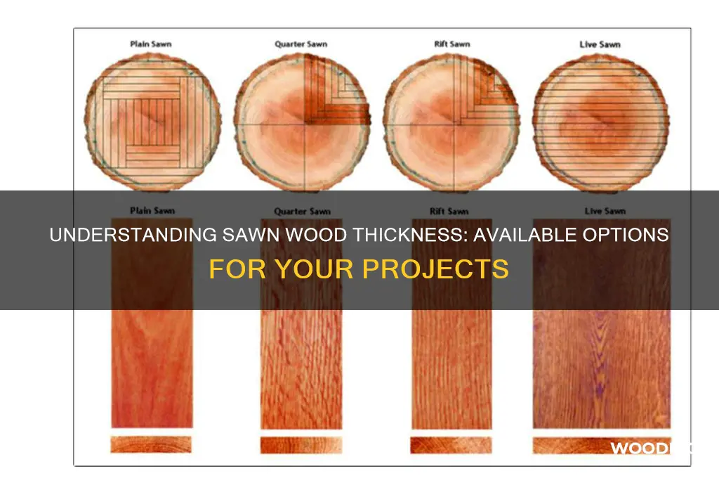 how thick can you buy sawn wood
