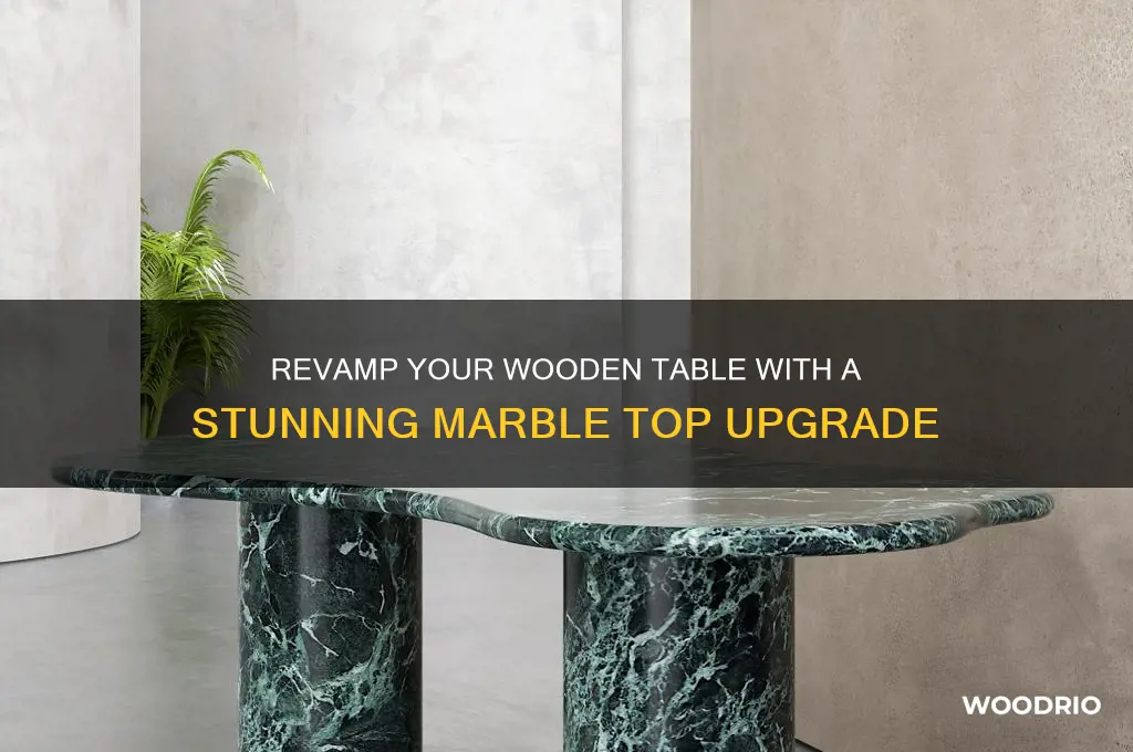 how to add marble top on an old wooden table