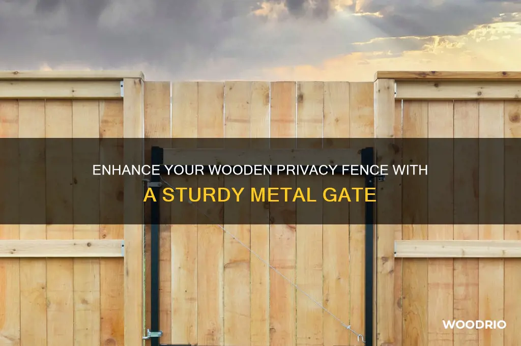 how to add metal gate to wooden privacy fence