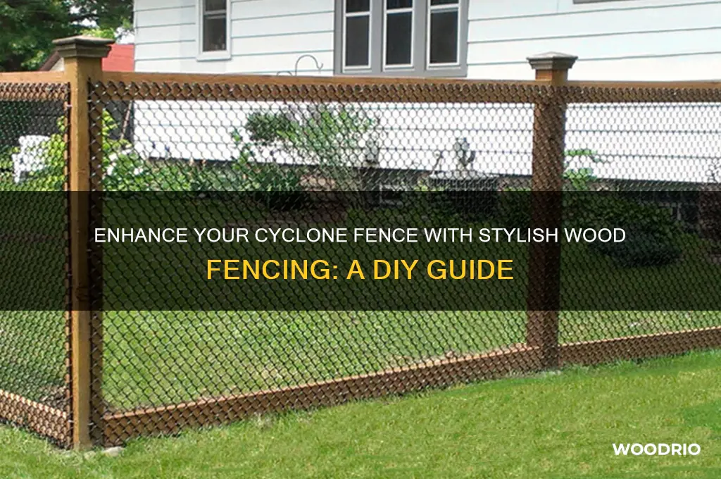 how to add wood fencing to a cyclone fence