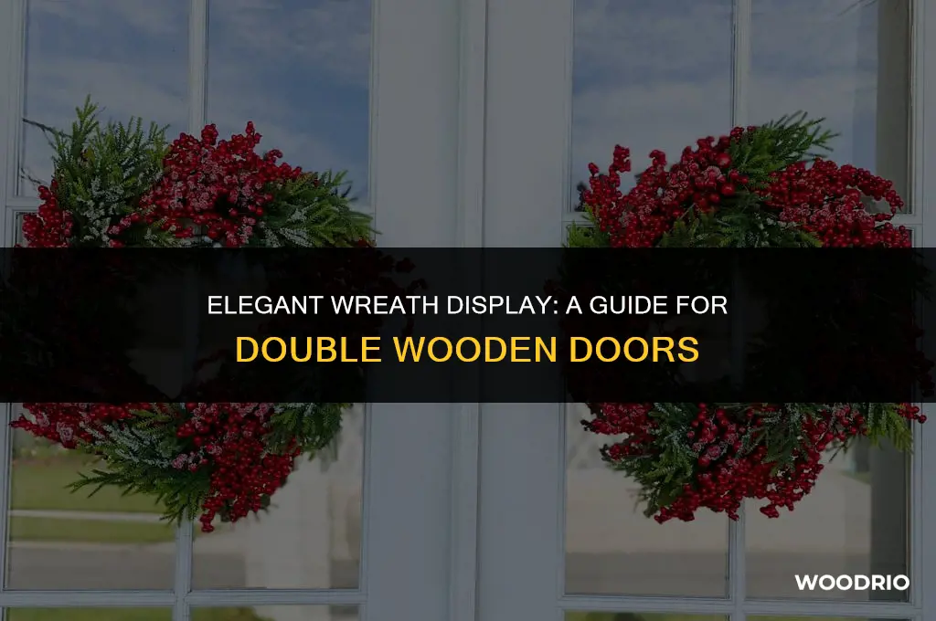 how to add wreaths to double wooden doors