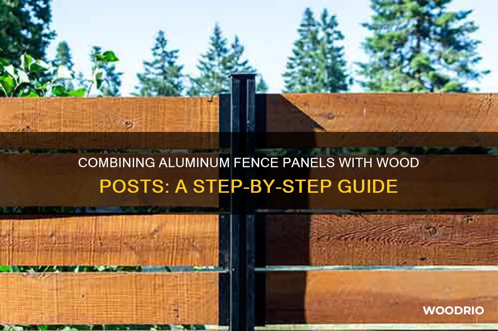 how to aluminum fence with wood posts