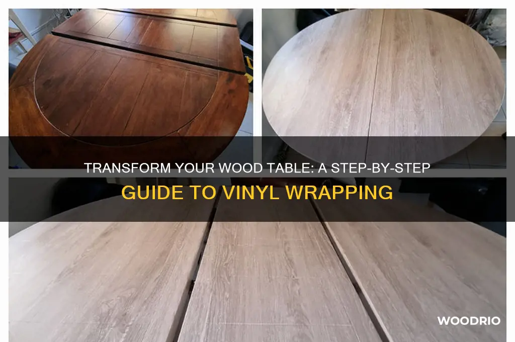 how to apply vinyl wrap to wood table tops