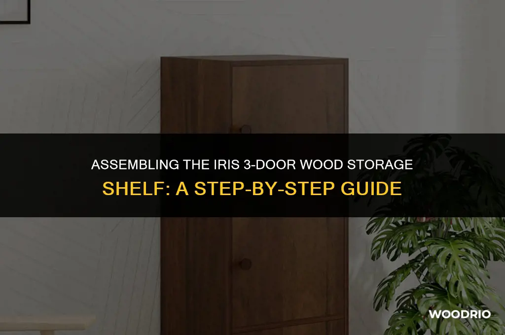 how to assemble iris 3-door wood storage shelf