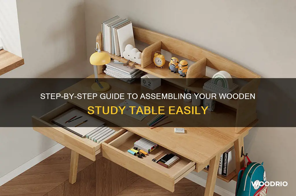 how to assemble wooden study table